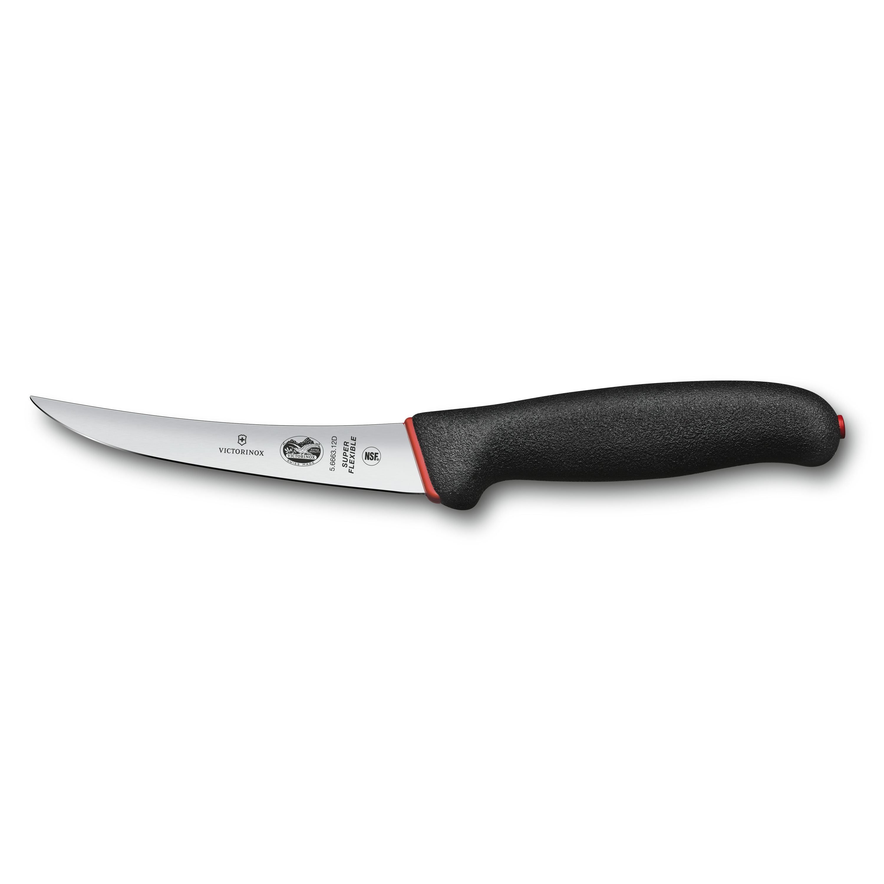 Victorinox Nůž Dual Grip, boning knife, 12cm, straight, super flex, black/red