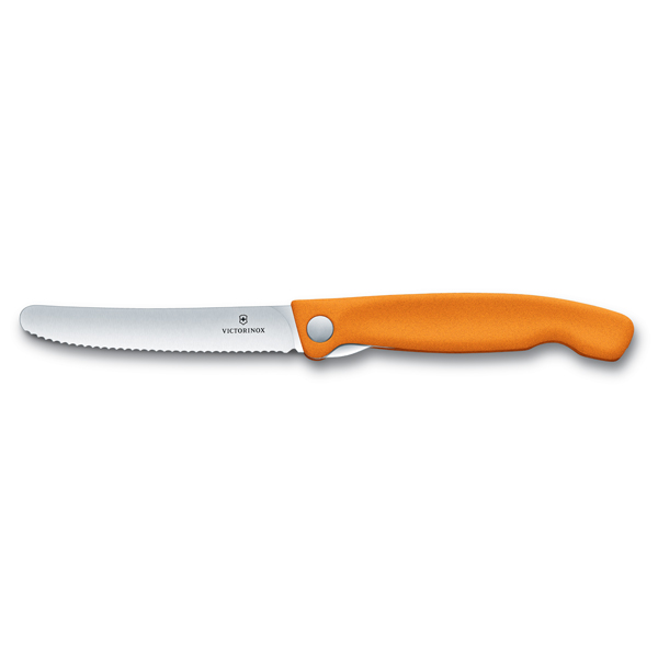 Victorinox Skládací svačinový nůž Swiss Classic, oranžový, vlnkované ostří