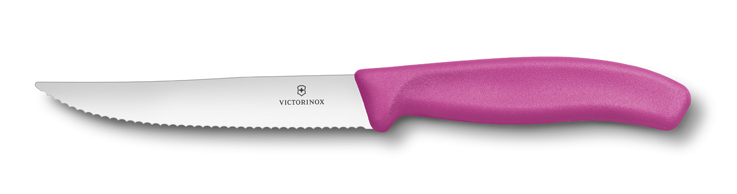 Victorinox Steak nůž, vlnkované ostří, 12 cm, růžový