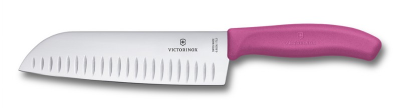 Victorinox Kuchyňský nůž SANTOKU,17cm,růžový,bli