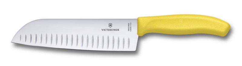 Victorinox Kuchyňský nůž SANTOKU,17cm,žlutý,bli