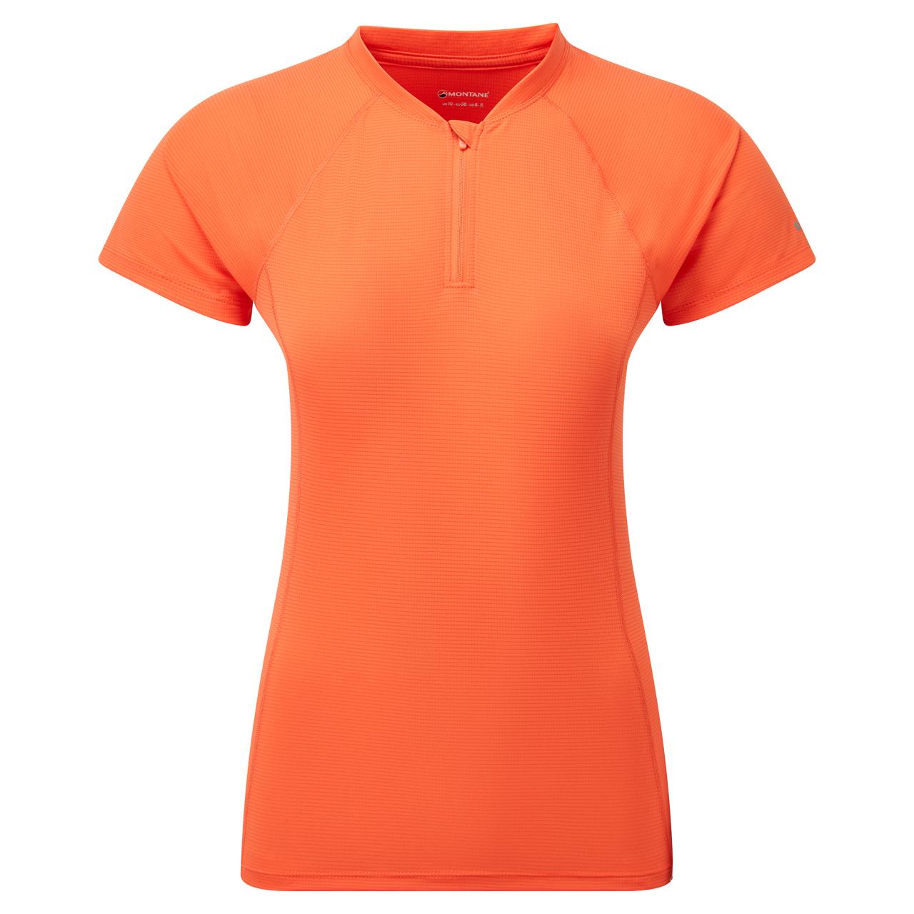 Montane dámské triko Fem Dart Nano Zip T-Shirt Barva: tigerlily, Velikost: UK10/EUR38/US6/S