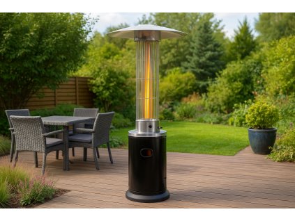 Plynový ohřívač se skleněným krytem, 9 kW, na zahradu, terasu, ochranný obal