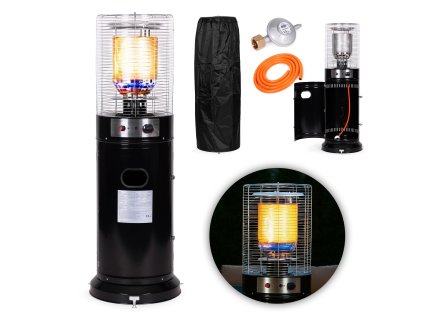 Plynový ohřívač 11 kW skleněný pro zahradu, terasu, ochranný obal