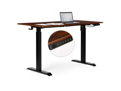 Elektrický stůl s nastavitelnou výškou 140 x 70 cm, nastavení výšky 76–121 cm hnědá/černá