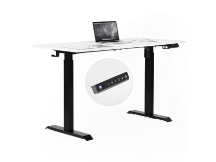 Elektrický stůl s nastavitelnou výškou 140 x 70 cm, nastavení výšky 76–121 cm bílá/černá