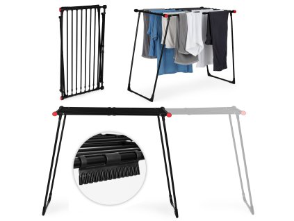 Stojan na prádlo rozkládací teleskopický 19 metrů skládací černý