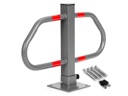 Skládací parkovací zábrana 50 cm na klíč s reflexními pruhy