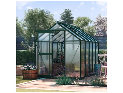 Zahradní skleník z polykarbonátu Slide In NEW 183x303 cm, dark green 10