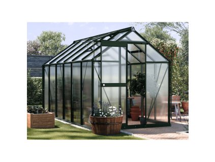 Zahradní skleník z polykarbonátu Slide In 183 x 361 cm, tmavě zelená 11
