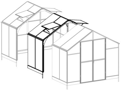 Rozšiřující modul pro skleníky PREMIUM SOLID PC 137x278cm 2