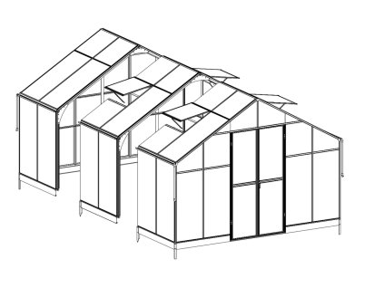 Rozšiřující modul pro skleníky PREMIUM SOLID PC 137x354 cm 3