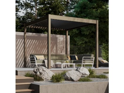 Pergola terasová ELEGANCE 3x3 Taupe