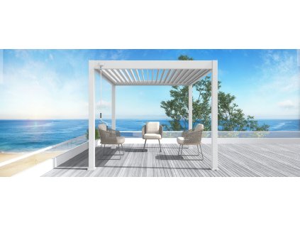 Pergola terasová ELEGANCE 3x3 White 4