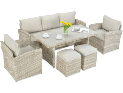 Sada z technoratanu BORNEO Beige 7