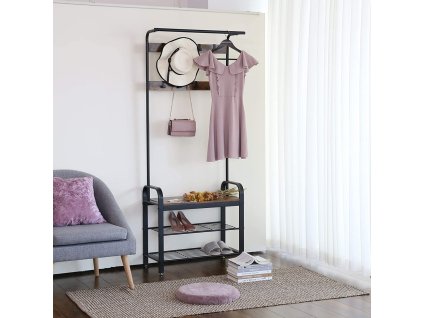 Věšák, stojan na oblečení, botník dřevěný LOFT