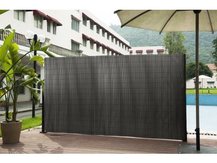 Oboustranná bambusová stínící rohož 150x300 cm na balkon, terasu, plot, šedá