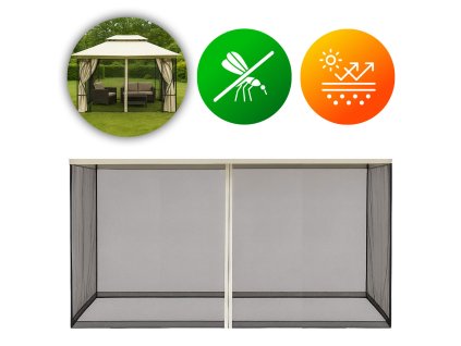 Moskytiéra do zahradního altánu 3x4 m, síť se zipy