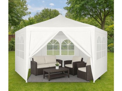 Zahradní stan 2x2x2 m s okny, bílá