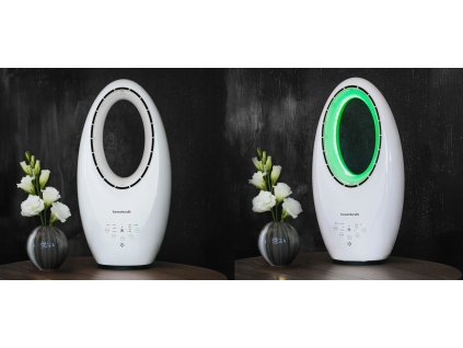 Moderní stojací bezlopatkový ventilátor 60W 3 provozní režimy dálkové ovládání časovač LED podsvícení