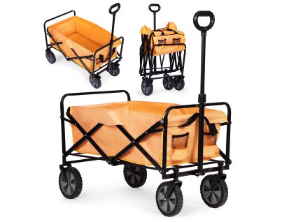 Velký zahradní, plážový vozík, 47x105 cm, oranžový