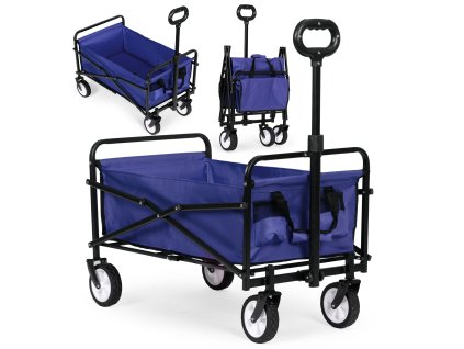 Skládací zahradní - plážový vozík, transportní 48x90 cm modrý