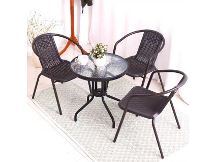 Zahradní stůl 60 cm stůl z tvrzeného skla na zahradu terasu balkon
