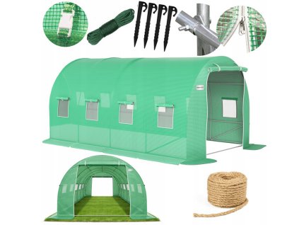 Zahradní fóliovník 4,5x2,5x2m 11,25m2 UV 4 + semínka a provázek Zdarma! 3