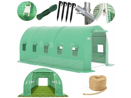 Zahradní fóliovník 5x2,5x2m 12,5m2 UV 4, 2 vchody + semínka a provázek Zdarma! 1