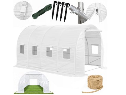 Zahradní fóliovník 4x2,5x2m 10m2,pevná konstrukce 21mm + semínka a provázek Zdarma! 2