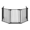 Brána ohrádka ochranná zábrana pro děti a zvířata 5 panelů 60 cm kov, černáí