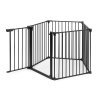 Brána ohrádka ochranná zábrana pro děti a zvířata 5 panelů 60 cm kov, černáí