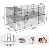 Klec, výběh pro malá zvířata, hlodavce, křečky, morčata, 2 úrovně, černý
