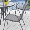 Sada 4 zahradních židlí na terasu balkon, šedá