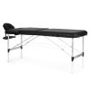 Hliníkový masážní a rehabilitační stůl, 2-segmentový, skládací do kufru + taška, černá