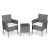 Sada zahradního nábytku z technorattanu stůl židle, šedá