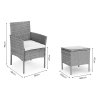 Sada zahradního nábytku z technorattanu stůl židle, šedá