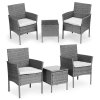 Sada zahradního nábytku z technorattanu stůl židle, šedá