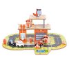 Stavebnice dřevěná garáž hasičská sada 2v1 – hasičská zbrojnice a auto 2 patra figurky vozidla