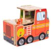 Stavebnice dřevěná garáž hasičská sada 2v1 – hasičská zbrojnice a auto 2 patra figurky vozidla