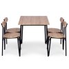 Jídelní sada, stůl + 4 židle OSLO světle hnědá