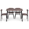 Jídelní sada, stůl + 4 židle OSLO tmavě hnědá