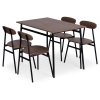 Jídelní sada, stůl + 4 židle OSLO tmavě hnědá
