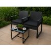 Sada zahradního nábytku COFFI Stůl + 2 židle, černá