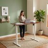 Elektricky výškově nastavitelný stůl 120 x 60 cm, 72–117 cm hnědá/bílá