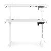 Elektricky výškově nastavitelný stůl 120 x 60 cm, 72–117 cm bílá
