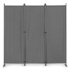 Skládací zahradní paraván do interiéru, 3 panely, 167 x 164 cm, šedý