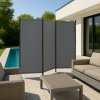 Skládací zahradní paraván do interiéru, 3 panely, 167 x 164 cm, šedý