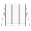 Skládací zahradní paraván do interiéru, 3 panely, 167 x 164 cm, šedý