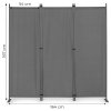 Skládací zahradní paraván do interiéru, 3 panely, 167 x 164 cm, šedý